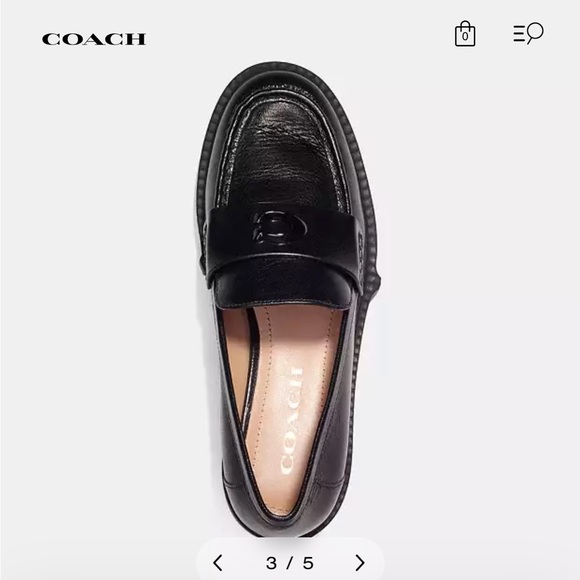 Coach Leah Black Loafers 7.5 - Picture 1 of 7